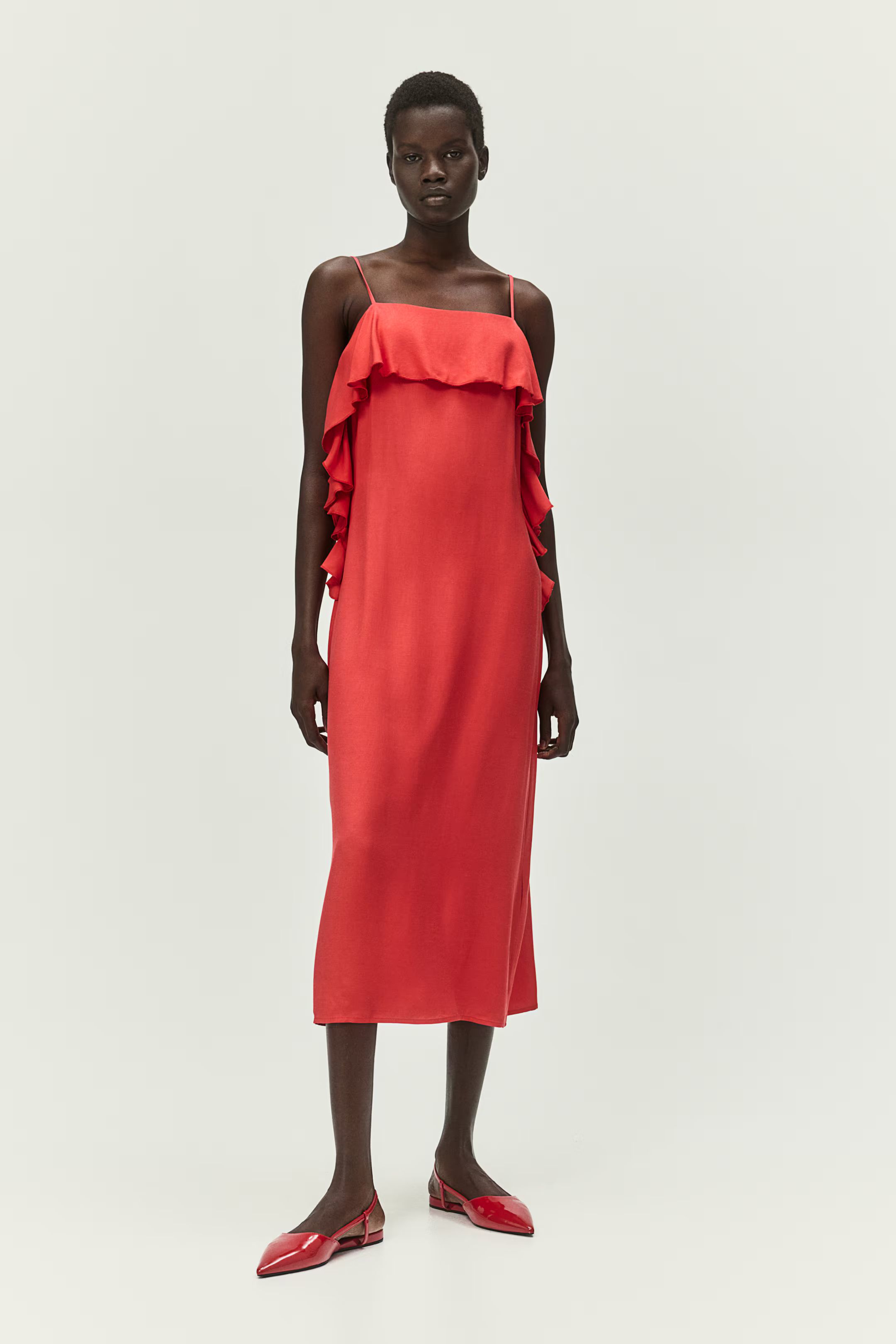 Flounce-trimmed Slip Dress | H&M (US + CA)