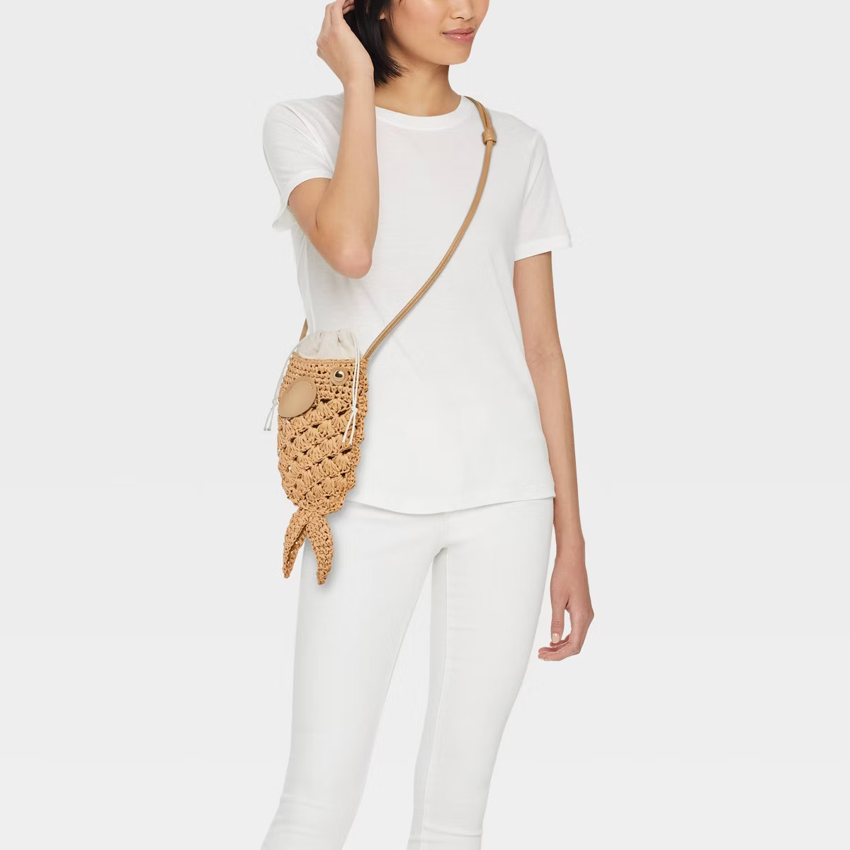 Straw Fish Crossbody Bag - A New Day™ Cream | Target