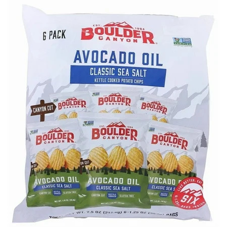Boulder Canyon Kettle Style Potato Chips Avocado Oil Classic Sea Salt 7.5 oz | Walmart (US)
