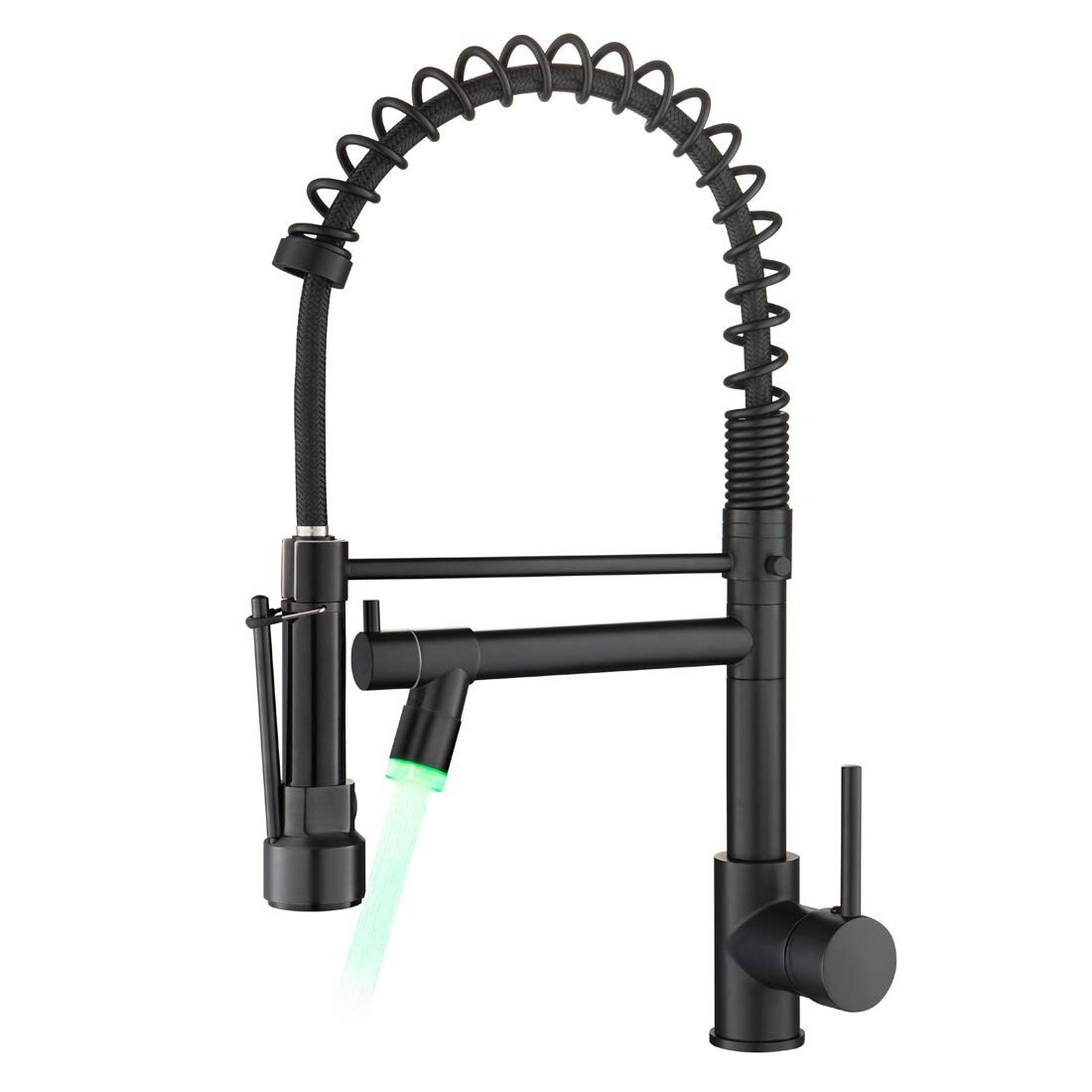 Kitchen Faucet,Black Kitchen Faucet,Commercial Kitchen Faucet with Sprayer Single Handle Single Hole Spring Kitchen Sink Faucet | Bed Bath & Beyond