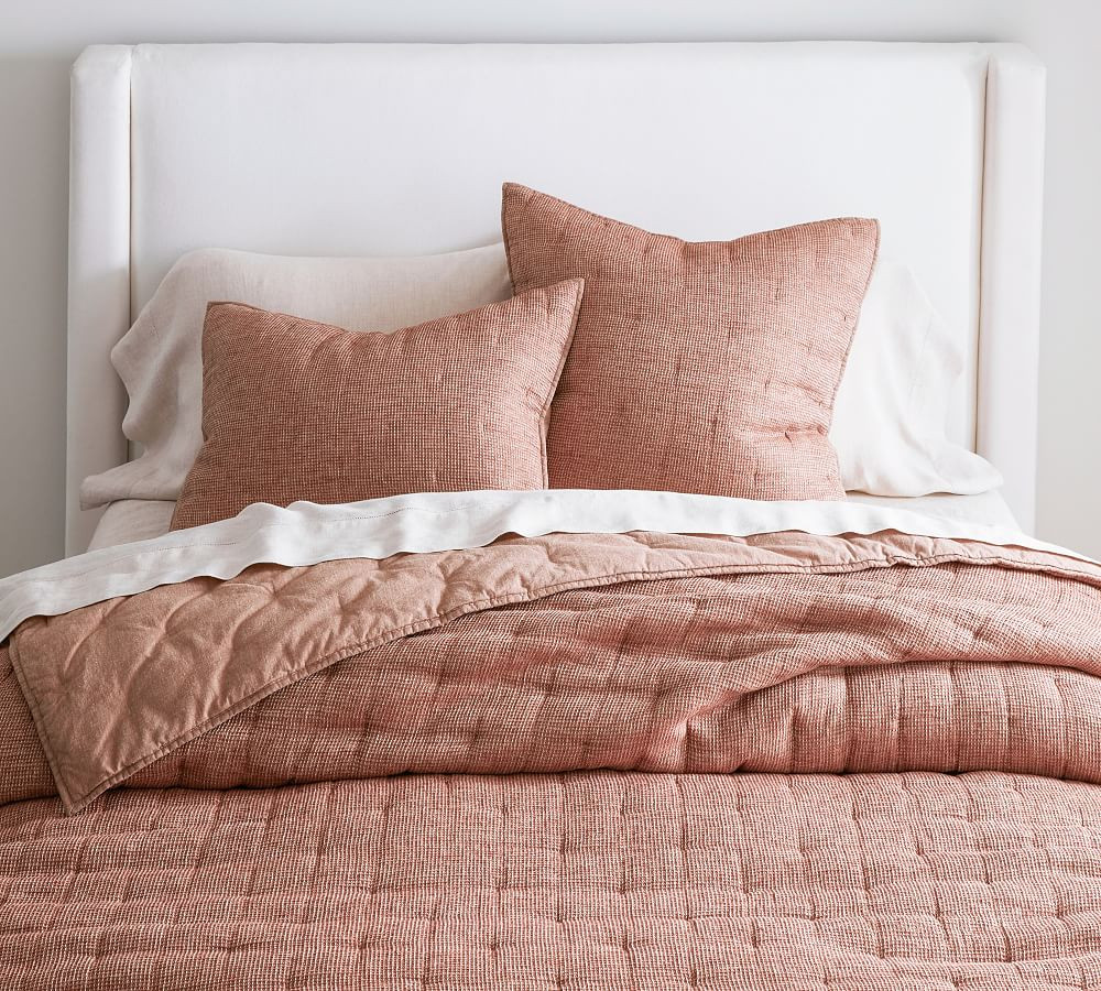European Flax Linen Waffle Quilt & Shams | Pottery Barn (US)