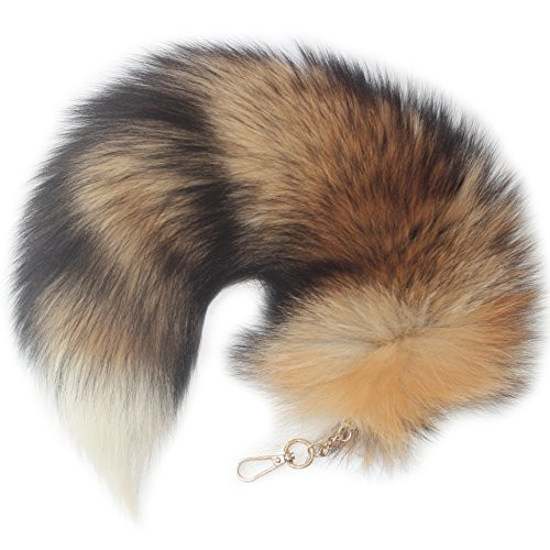 Chunxiao Supper Huge and Fluffy Sunny Fox Tail Fur Cosplay Toy Handbag Accessories Key Chain Ring Hook Tassels | Amazon (US)