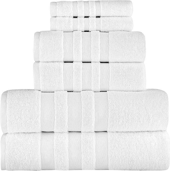 AROW9 - 6 Piece Luxury Towel Set 100% Turkish Cotton – Hand, Wash & Bath - Premium Quality Deco... | Amazon (US)