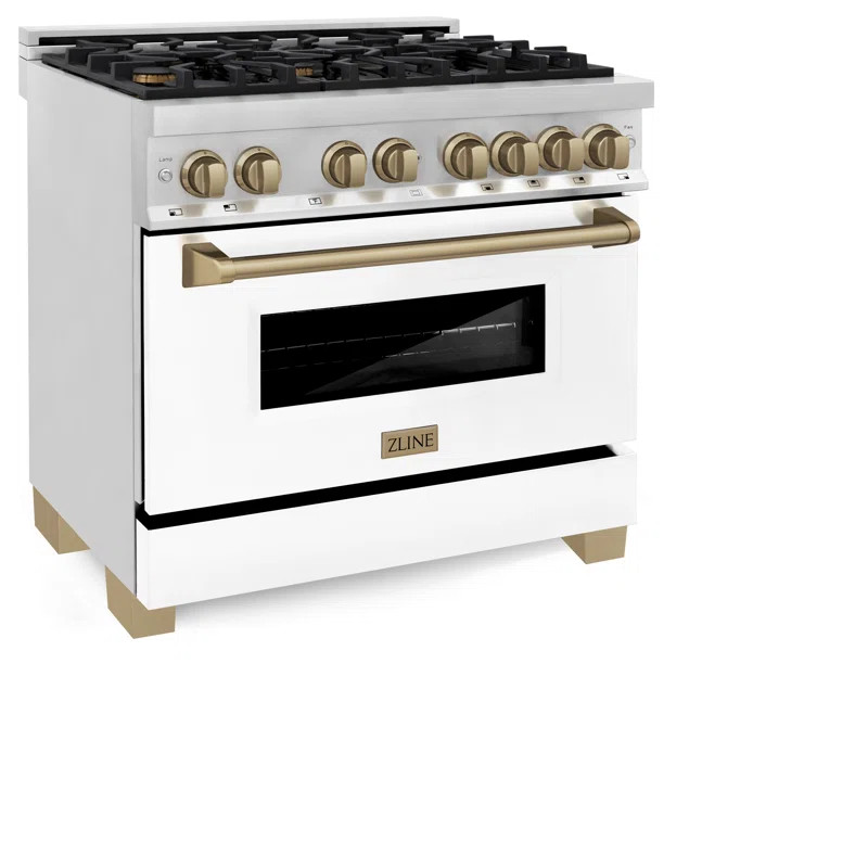 ZLINE Autograph Edition 36 in. 4.6 cu. ft. Legacy Dual Fuel Range with 6 Burner Gas Cooktop and E... | Wayfair North America