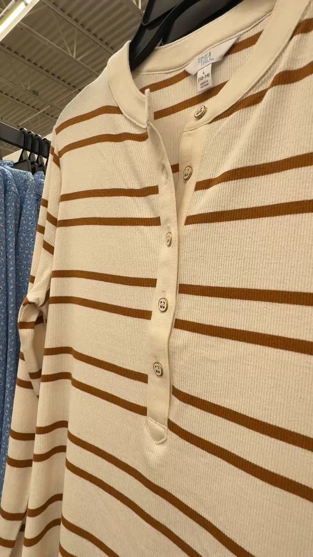 Walmart time and tru striped Henley 

#LTKootd