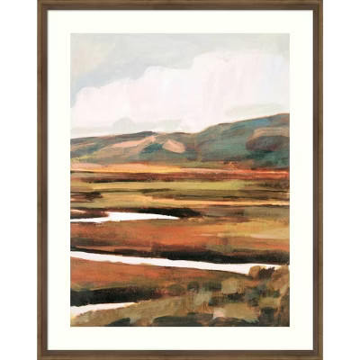 23" x 29" Mountain Field II by Victoria Borges Framed Wall Art Print Bronze - Amanti Art | Target