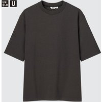 Uniqlo U AIRism - Cotton Striped Oversized Crew Neck Half Sleeve T-Shirt - Black - XXL | UNIQLO (UK)