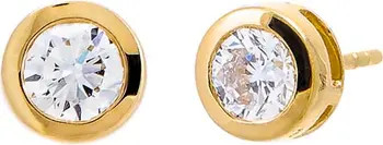 BY ADINA EDEN Lab Grown Diamond Solitaire Bezel Stud Earring 14K | Nordstrom | Nordstrom