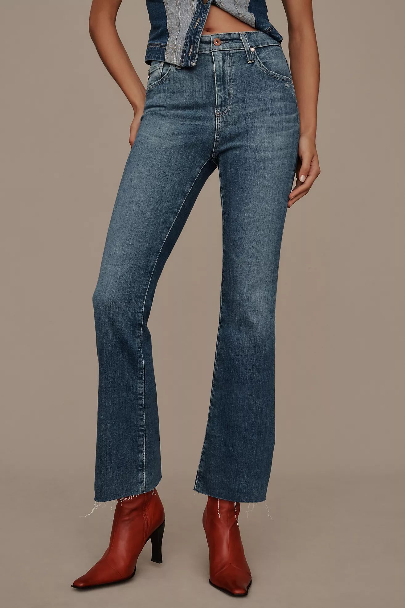 AG Farrah Mid-Rise Crop Bootcut Jeans | Anthropologie (US)