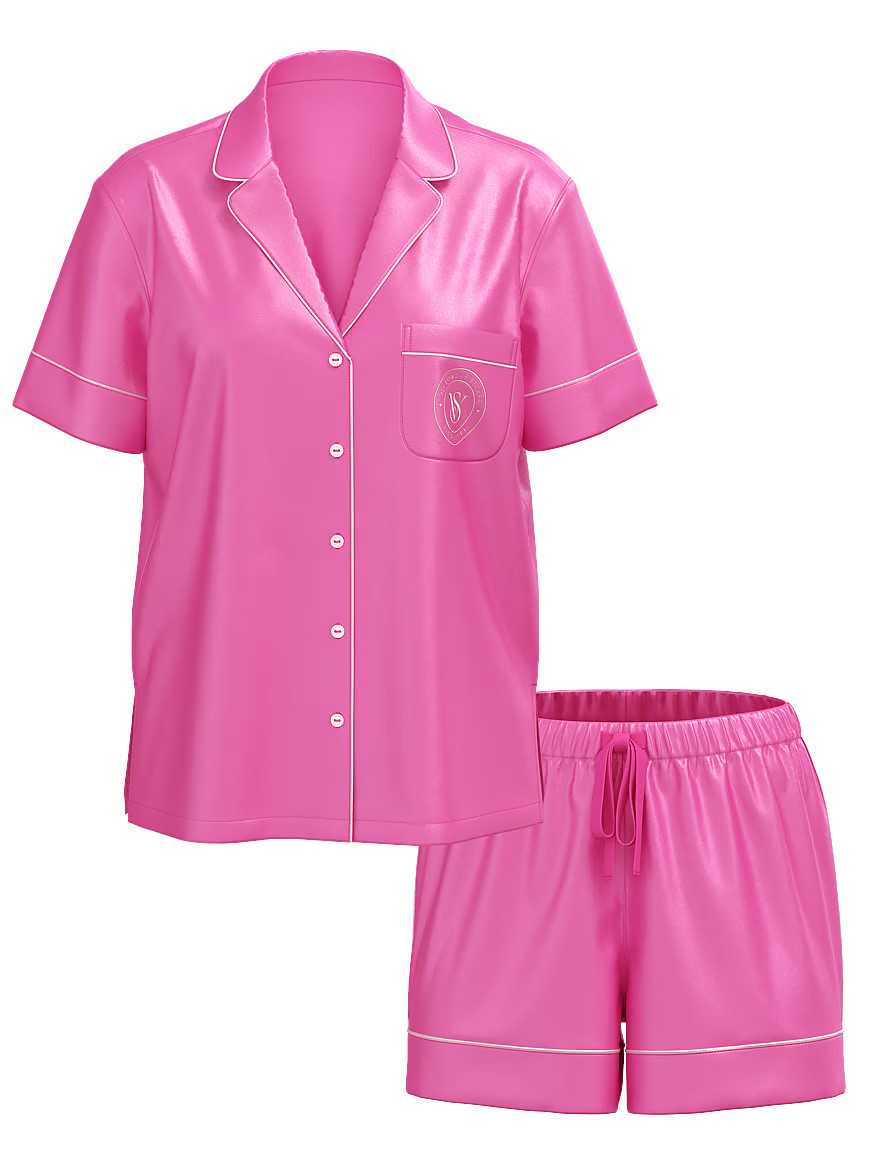 Buy Glazed Satin Short Pajama Set, New Peony - Order Pajamas Sets online - Victoria's Secret US | Victoria's Secret (US / CA )