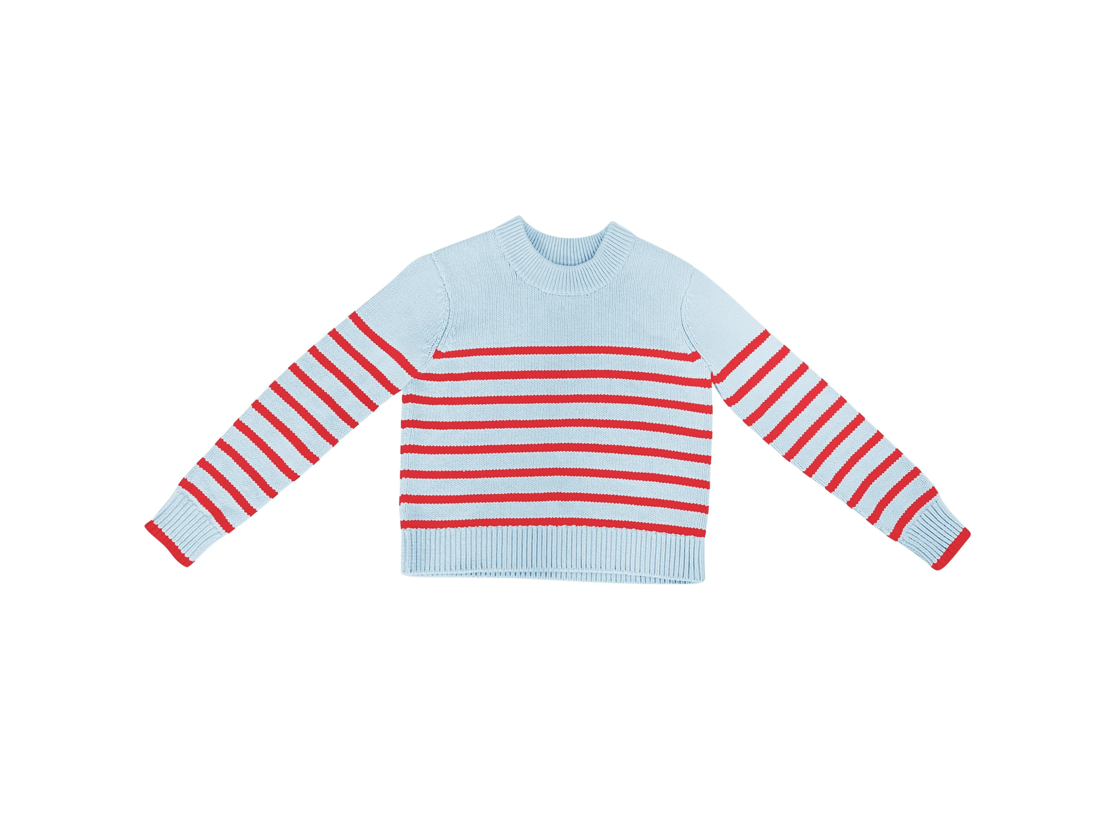 TUTTO | Light Blue Berry Stripe Sweater | The Avenue