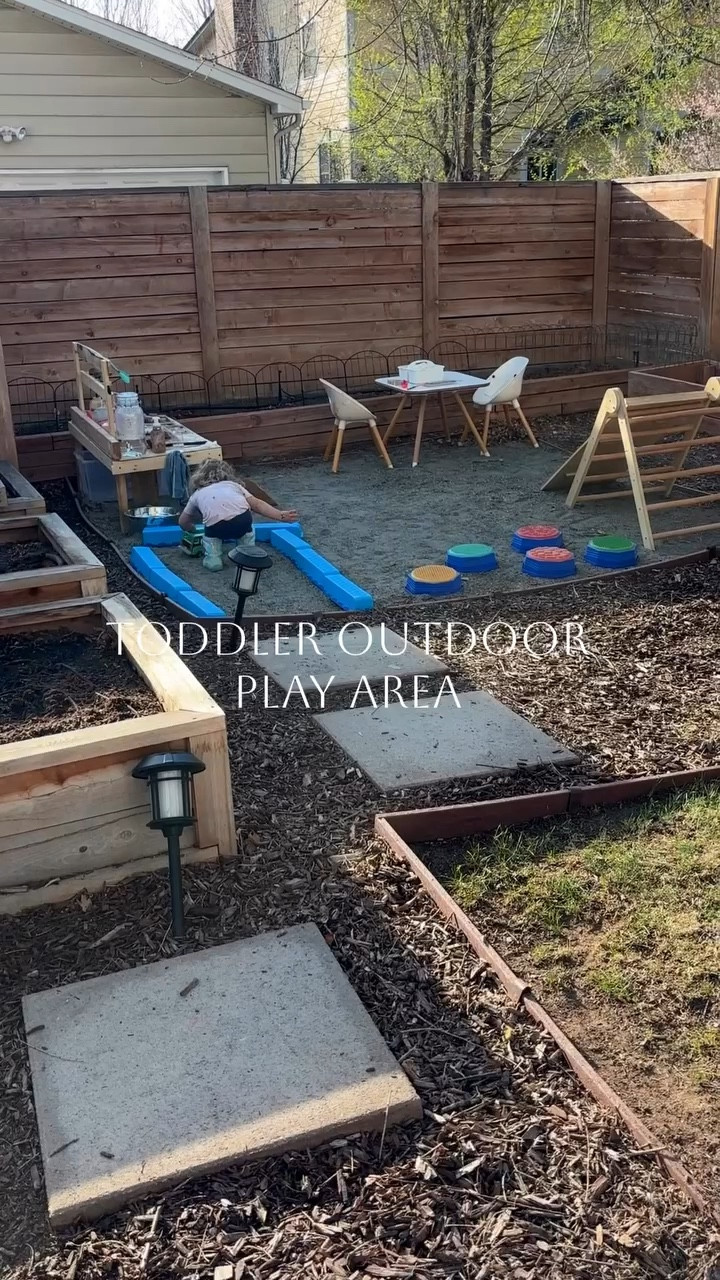 Slowly creating a space for the girls outside 🌺 

#toddlerplayideas #toddleroutdoorfun #playarea #momlife #girlmom