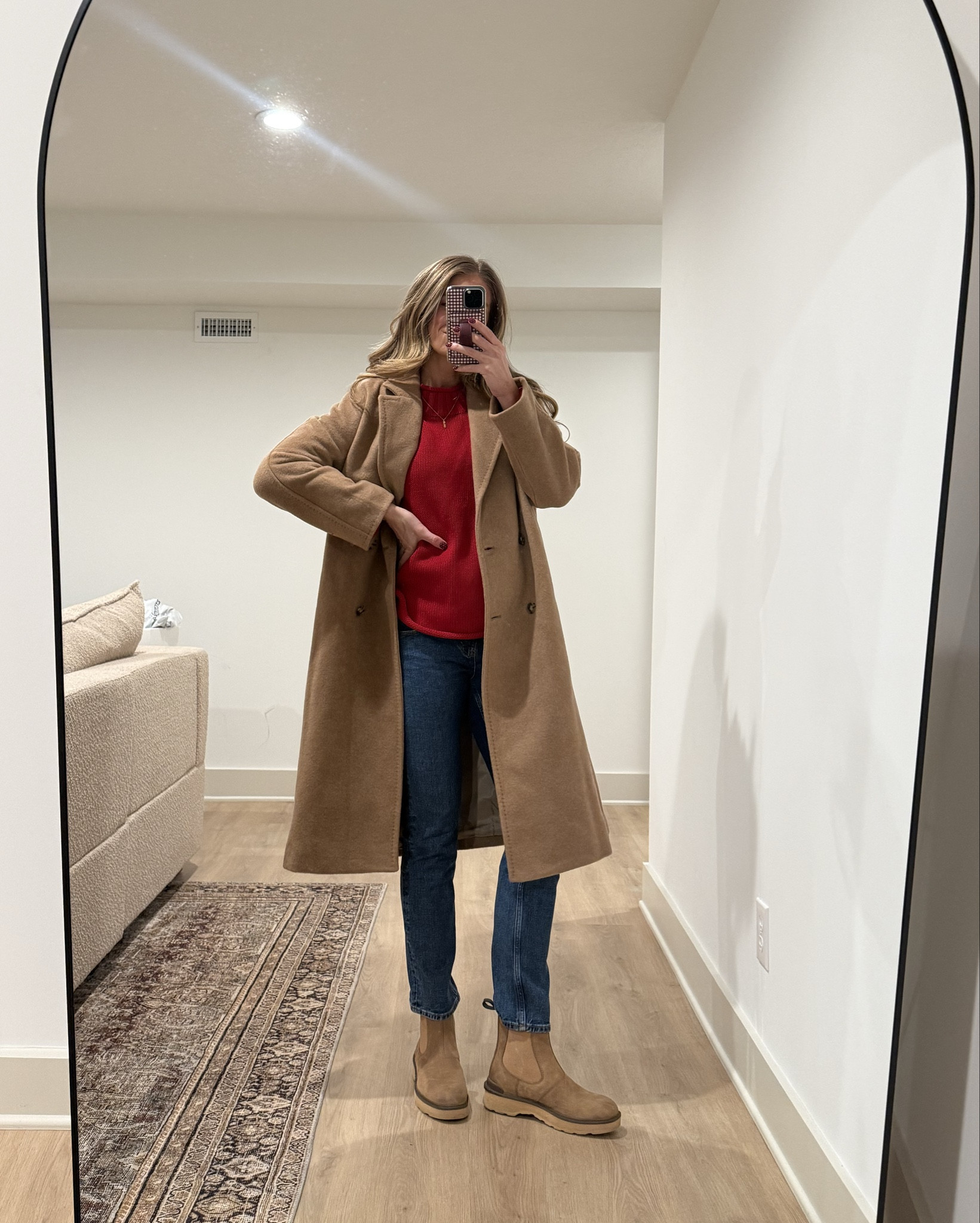 Holiday outfit I wore today!
Coat comes in tall sizes!!
Size small in sweater (runs oversized)
Medium in coat to layer thick sweaters underneath 
Sized down in maternity jeans to 26 long. 



Long inseam, tall girl friendly, bump friendly, j crew, maternity jeans, tall maternity jeans, wool coat, camel coat, Aritzia 

#LTKTall #LTKHoliday #LTKBump