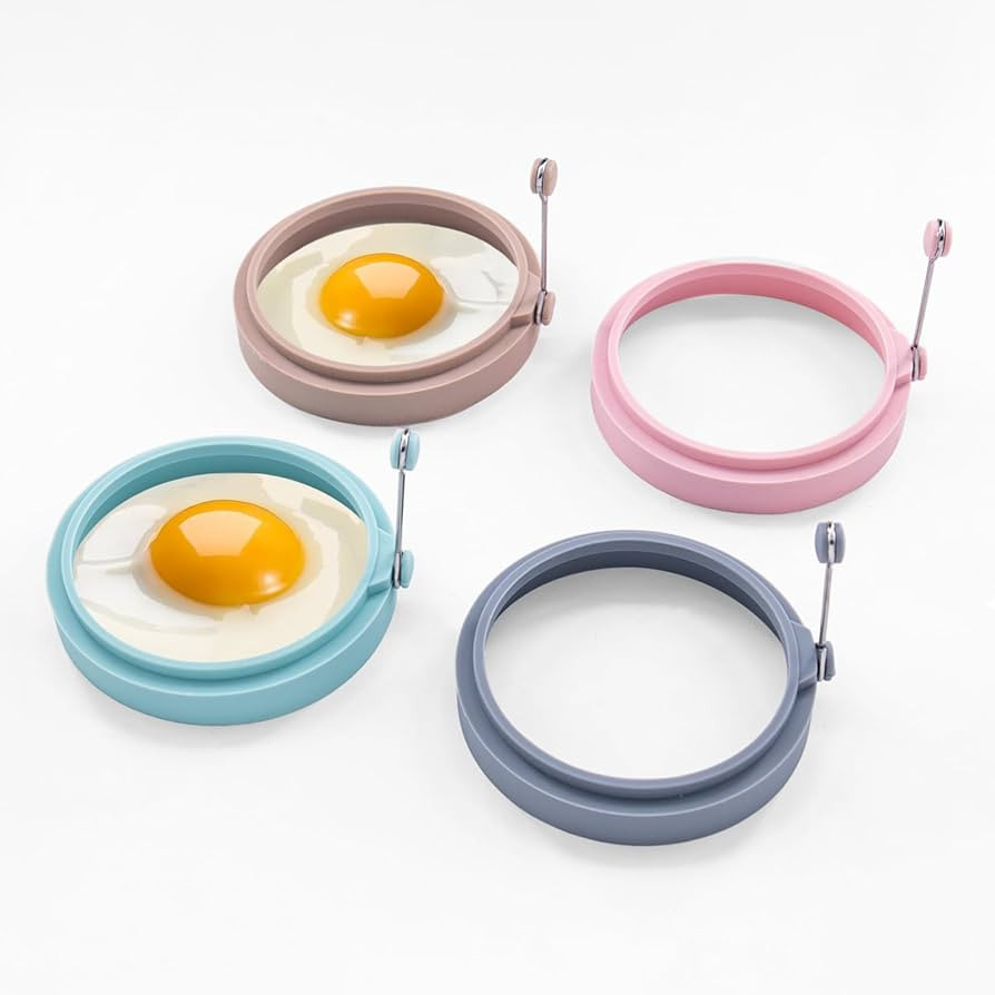 4 Pack Silicone Egg Rings, Non Stick Egg Ring Mold, Food Grade Egg Cooking Rings for Fried Egg, E... | Amazon (US)