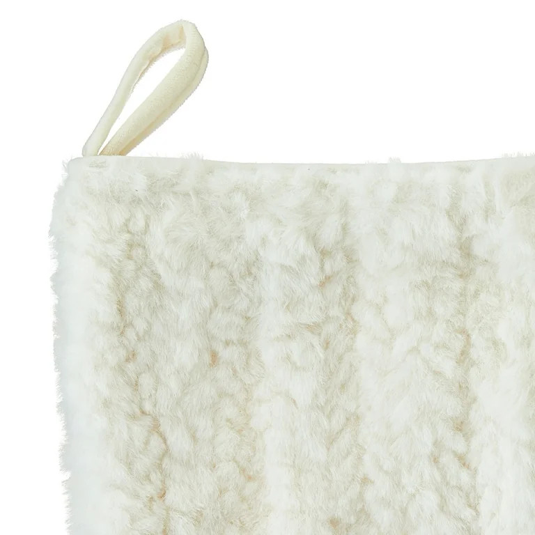 White Fur Christmas Stocking, 20 inch, .13 Pounds, by My Texas House | Walmart (US)