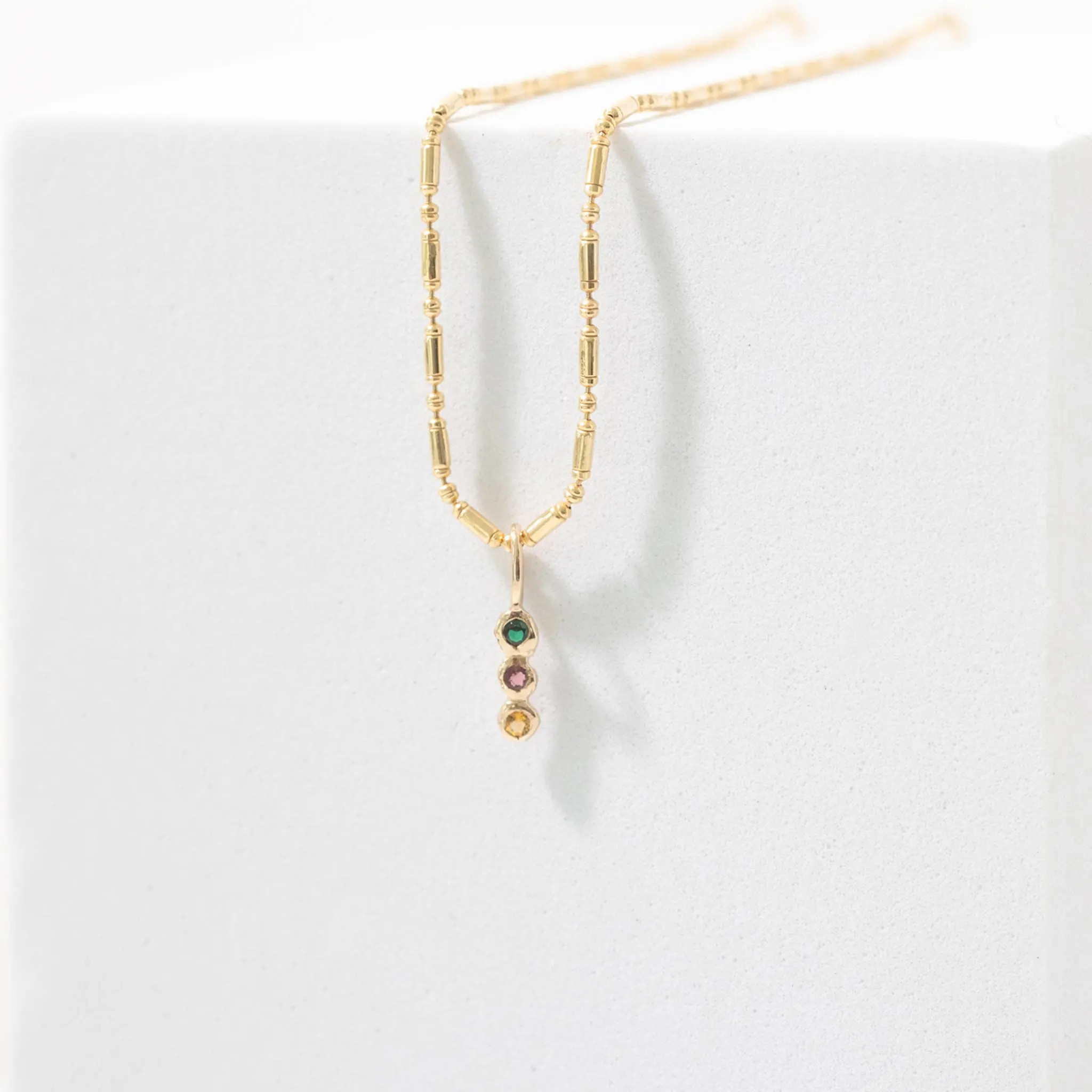 Birthstone Bar Pendant | Mary Frances Maker