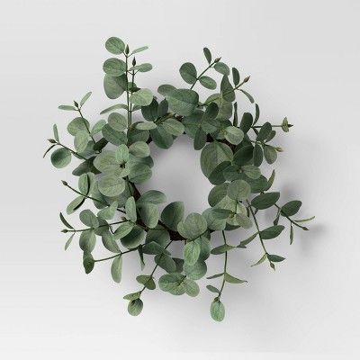 12" Artificial Eucalyptus Wreath Green - Threshold™ | Target