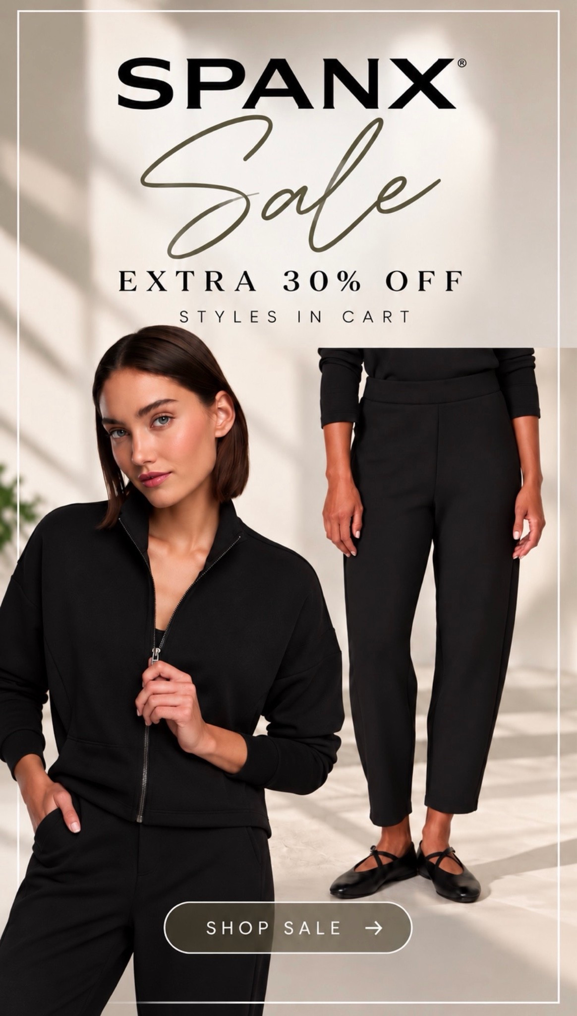 Spanx Sale ends tonight! Save an additional 30% off! I grabbed this track jacket and barrel leg pants from the air essentials line! 👏🏼👏🏼
@Spanx