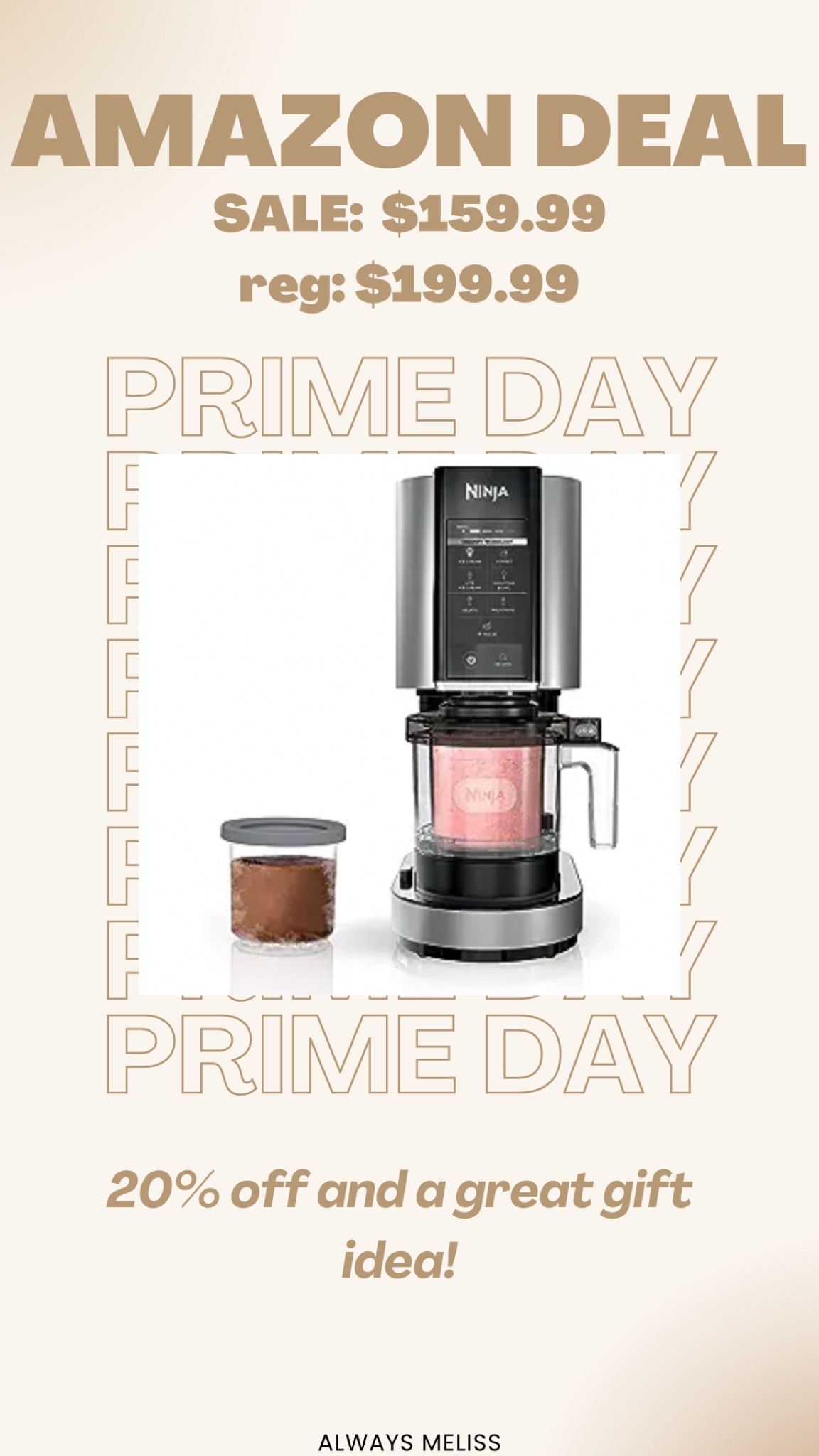 The ninja creami is a great gift idea! On major sale during Prime Day!

Home
Kitchen favorites
Ninja 

#LTKFamily #LTKSaleAlert #LTKxPrimeDay