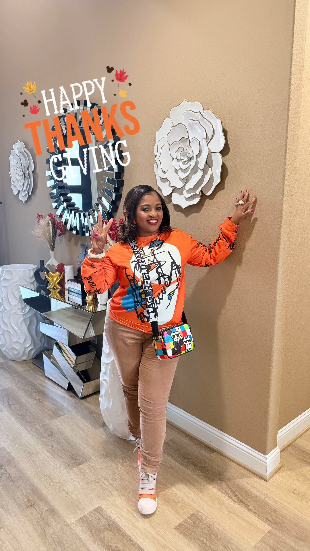It’s all about giving thanks! Orange graphics sweatshirt paired with Corduroy pants 

#LTKCyberWeek 

#LTKgrwm #LTKmomlife