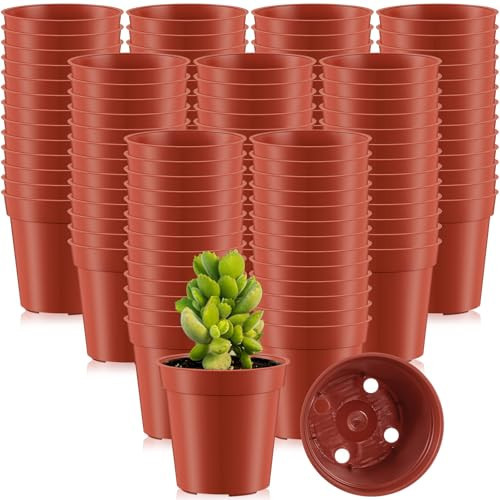 Yaomiao 200 Pcs 2 Inch Red Mini Plastic Plant Pot Nursery Seedling Pots Seed Starter with Drainage Holes for Indoor Outdoor Garden Succulent Plants Cuttings Transplanting | Amazon (US)