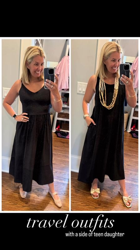 This is what this gig looks like with school out for summer… commentary by the cutest teen I know! Ha

Sharing ✌🏻travel perfect black dresses (available in other colors too) that you can easily dress up or down with shoes & accessories! 

#travelattire #travellife #littleblackdress #blackdresses #traveloutfit #musthavesummerstyle #vacationoutfit #summerdresses #travellook #athleata #mixandmatchfashion #mixandmatchmadness 

#LTKTravel #LTKStyleTip #LTKFindsUnder100