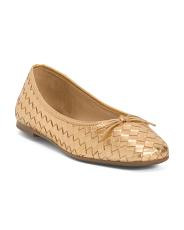 Made In Spain Leather Gwynn Woven Ballerina Fats | TJ Maxx