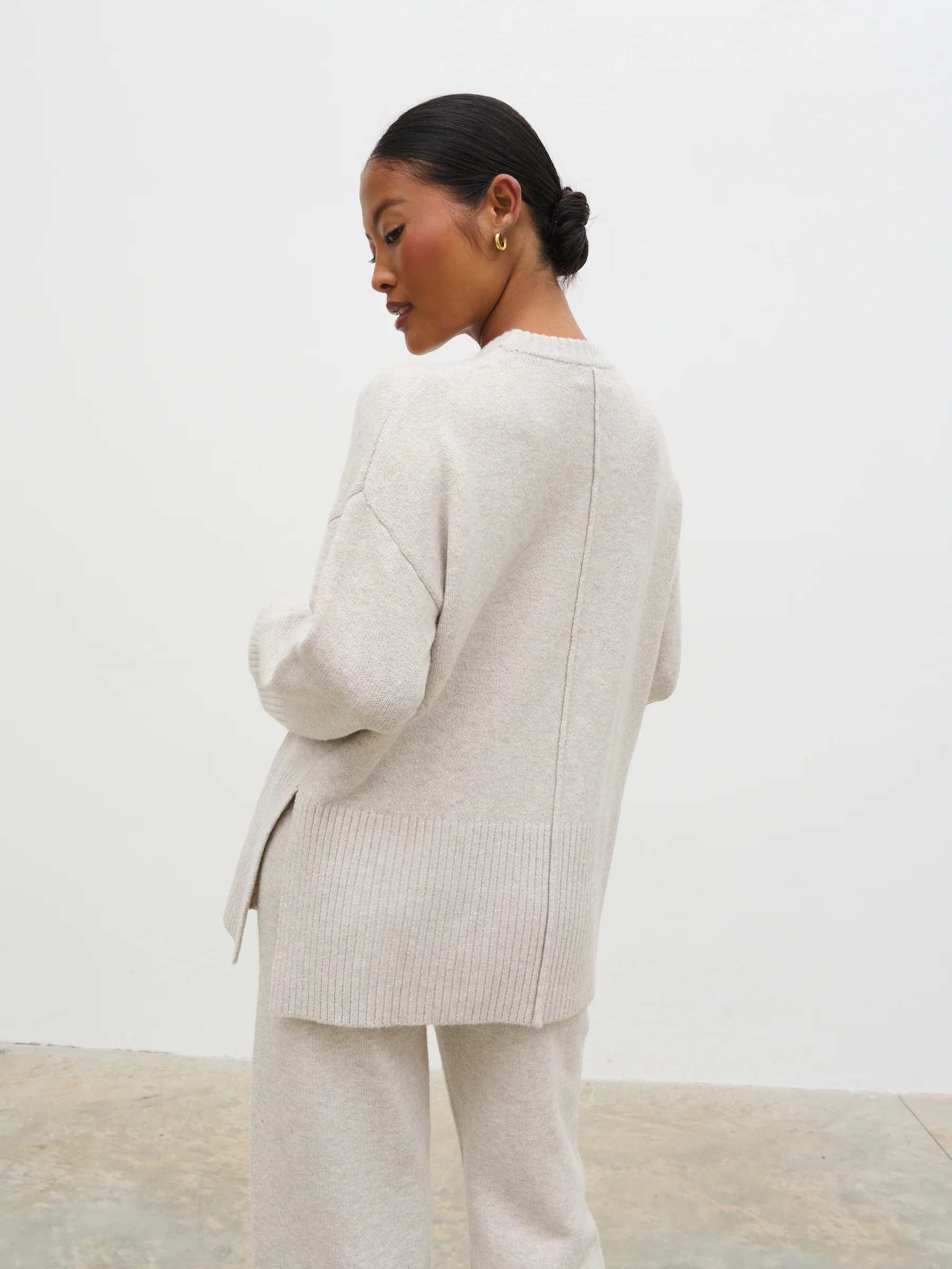 Chelsea Seam Detail Knit Jumper - Beige | Pretty Lavish (UK)