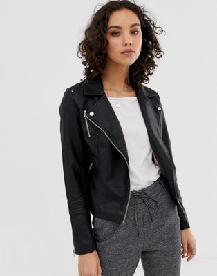 Only faux leather biker jacket | ASOS (Global)