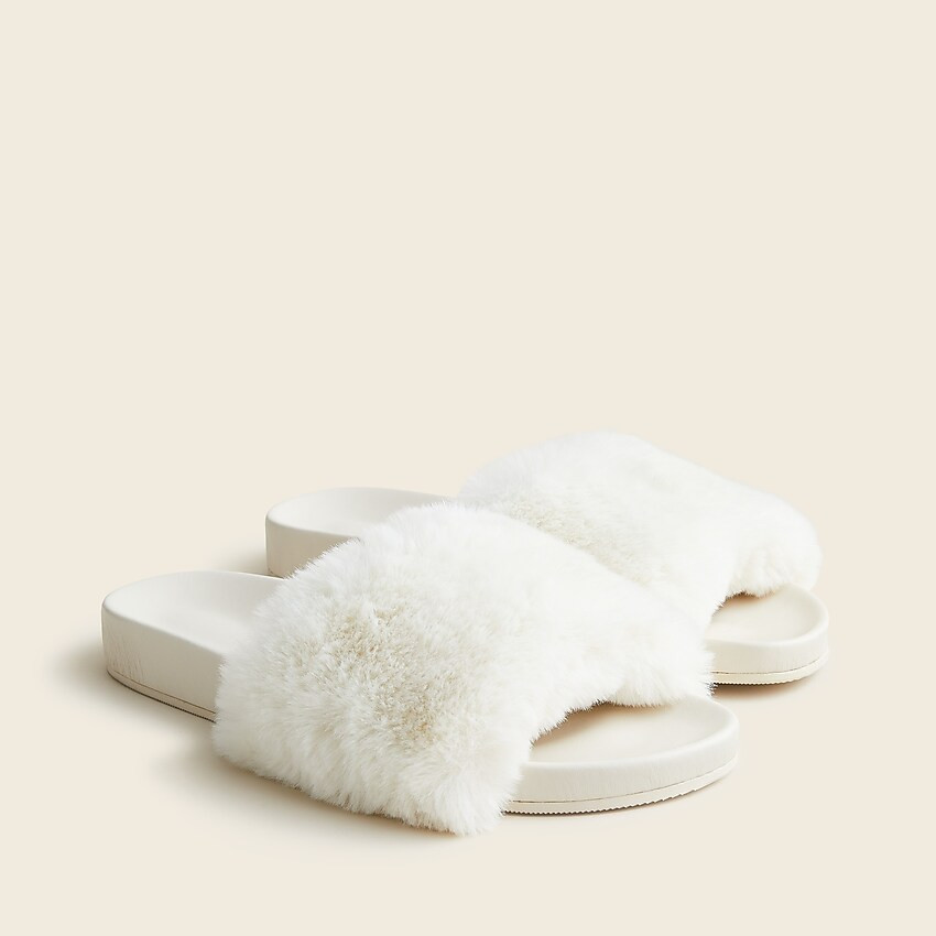Pacific fluffy-strap slides | J. Crew US