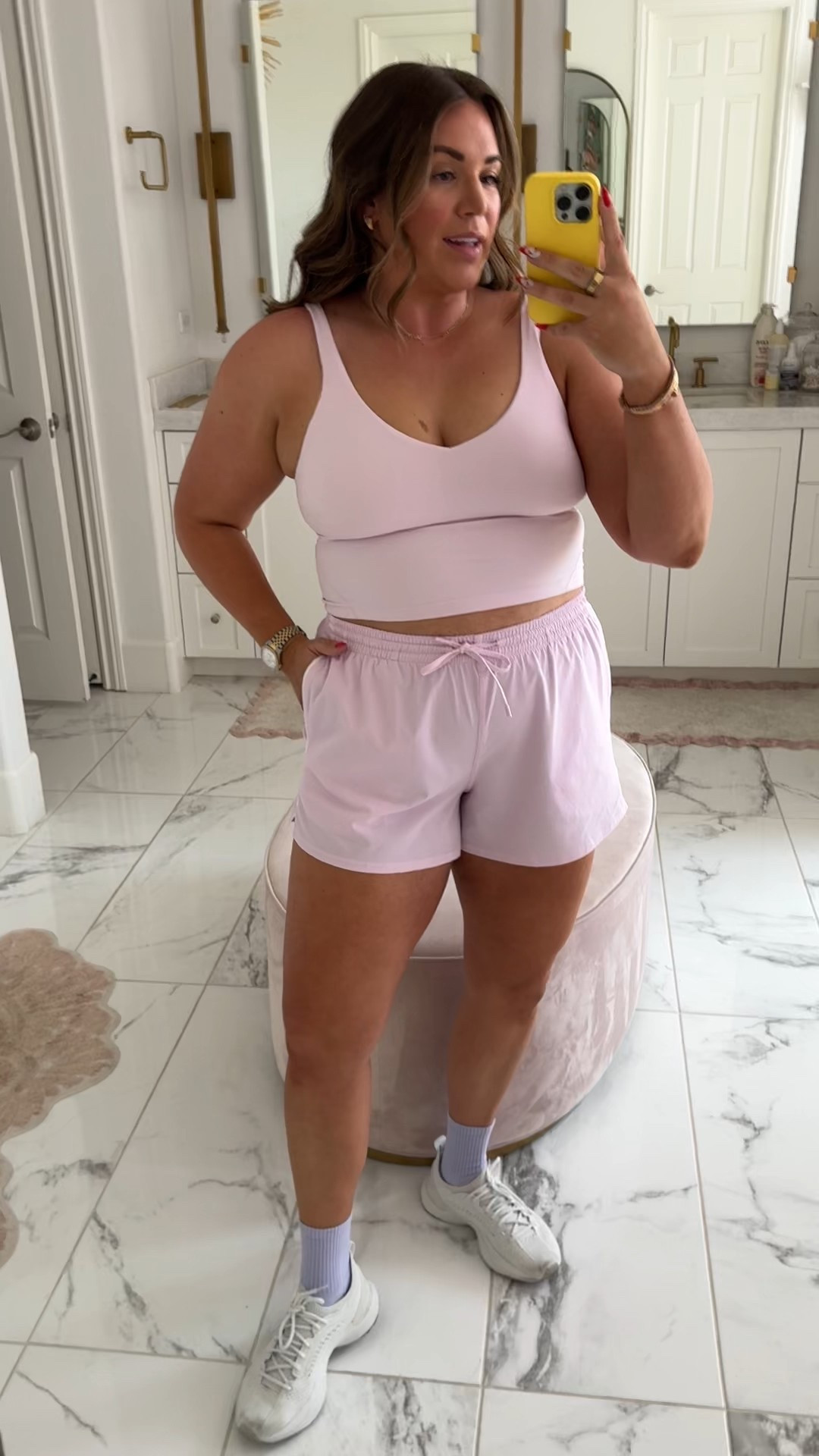 curvy midsize workout look! wearing size 12 in tank and lined shorts 

#LTKMidsize #LTKFindsUnder100 #LTKActive