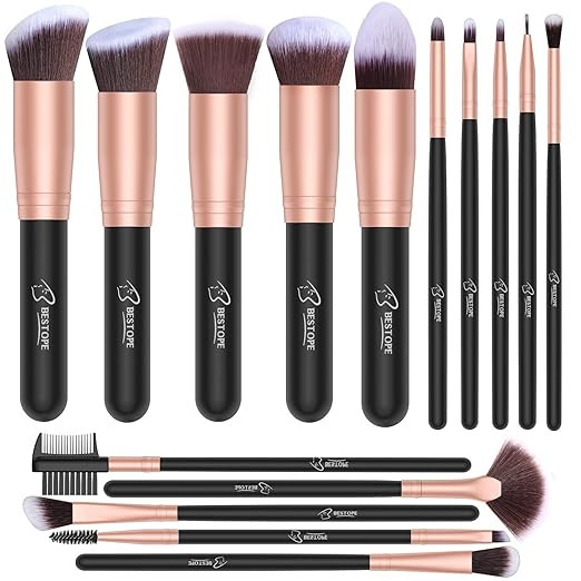 BESTOPE Makeup Brushes 16 PCs Makeup Brush Set Premium Synthetic Foundation Brush Blending Face P... | Amazon (US)