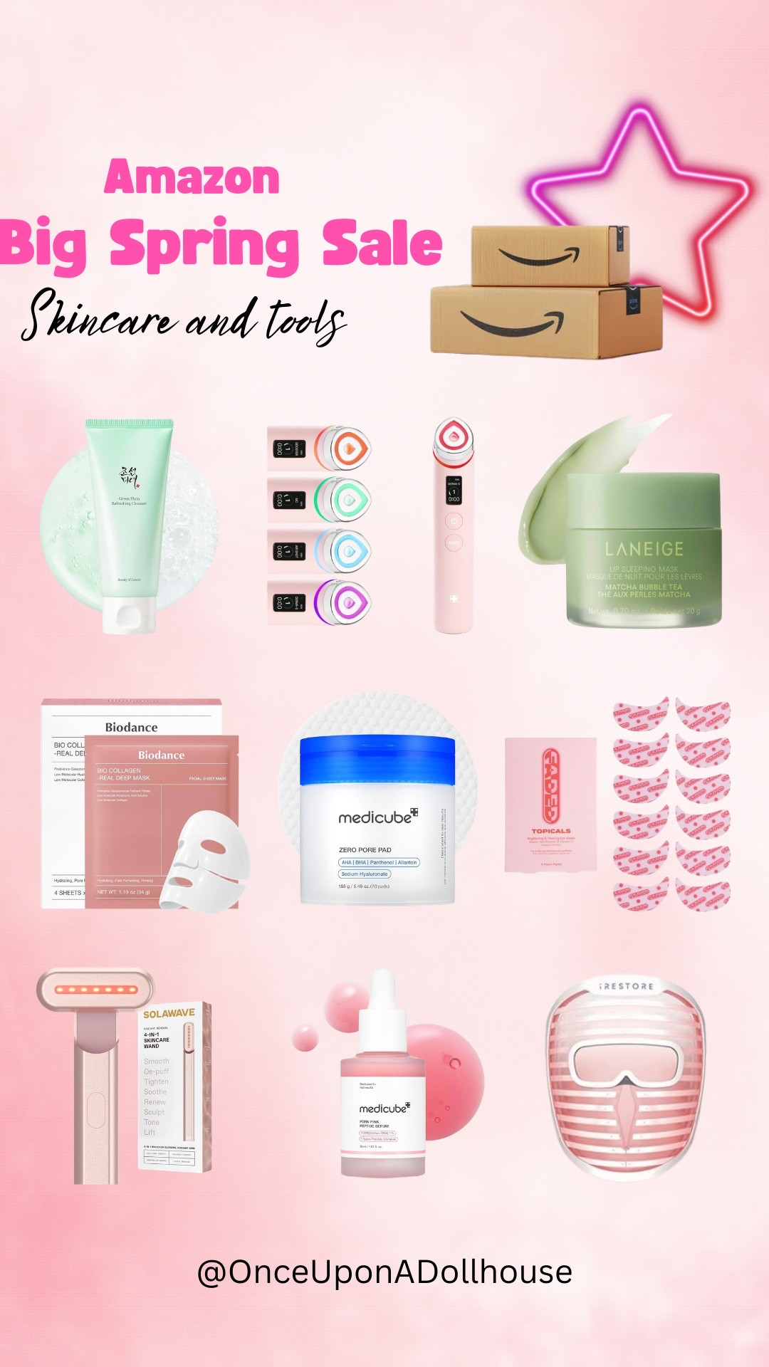 Amazon Big Spring Sale! Skincare and tools

Eye patches, pore pads, mask, red light mask and wand, peptide serum, lip mask

#LTKSaleAlert #LTKBeauty #LTKSeasonal
