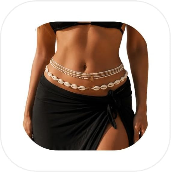 Summer Beach Coloful Beads Waist Chain Jewelry Sets Multi-layered Beaded Belly Chain Sexy Bikini ... | Amazon (US)