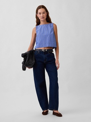 Poplin Boatneck Shell Tank Top | Gap (US)