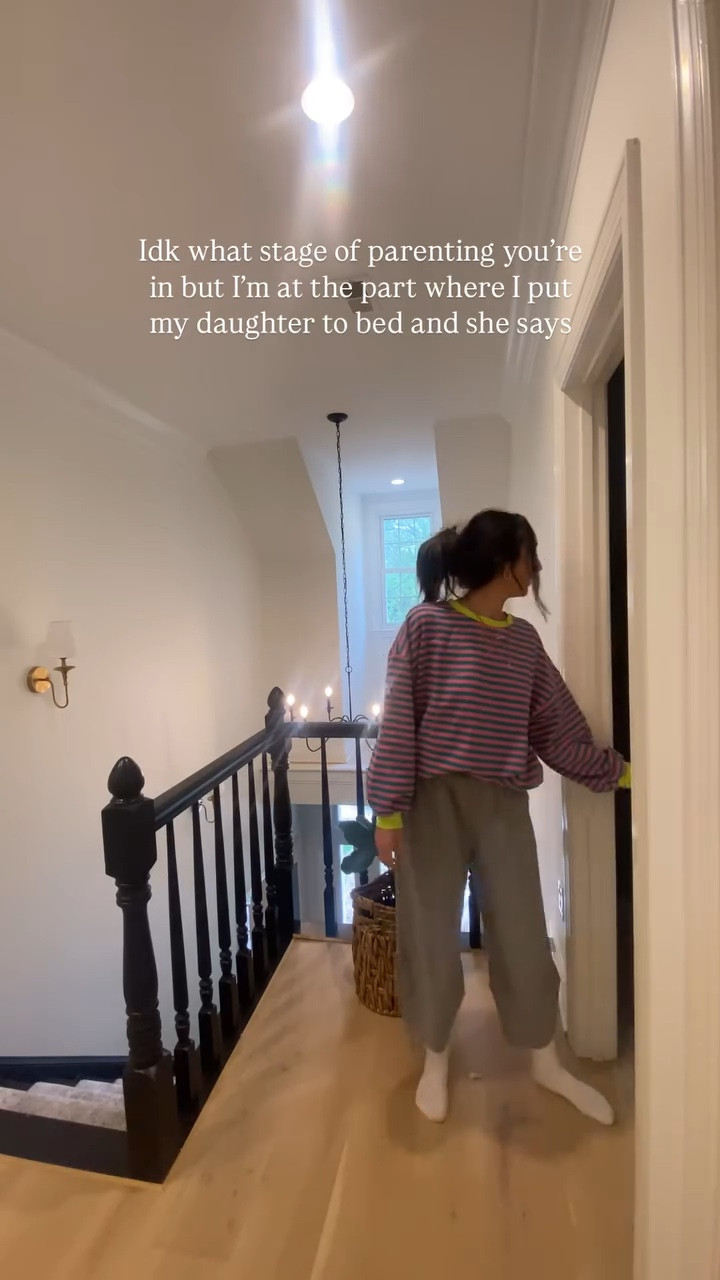 Okay yeah sweet moments tucking them into bed, but can we maybe chill with the requests a hair? 😮‍💨 🤣  
 
How bedtime goes in our house:
- husband and I play rock paper scissors to see who gets the baby and who gets the toddler... baby is a win 🥇
- potty, jammies, snack & milk on the couch while winding down with a tv show
- vitamins and omega 3s
- upstairs to brush teeth and read a book (if dad’s putting her down maybe some wrestling or basketball 😆)
- sleep sack, prayers, sing song, hatch sound machine and yes... my 3 year old is still in a crib
- exactly 3 kisses, tuck the blankets in perfectly, and of course ONE MORE SIP ☠️
- GNITEEEEEEE  

#momlife #momof2 #bedtime #routine #motherhood #toddlermom #newmom #faith
 
Bedtime routine | Funny | Encouragement | Mom tips