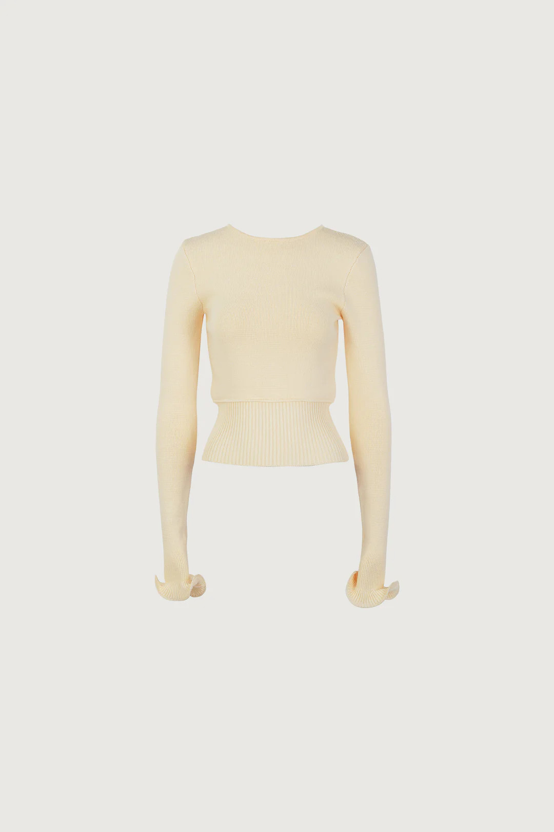 Ruffle Hem Sweater (Cream) | SAME