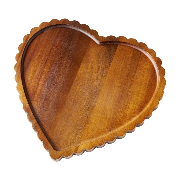The Pioneer Woman Wooden Scallop Heart Charcuterie Tray, 13" x 12" | Walmart (US)