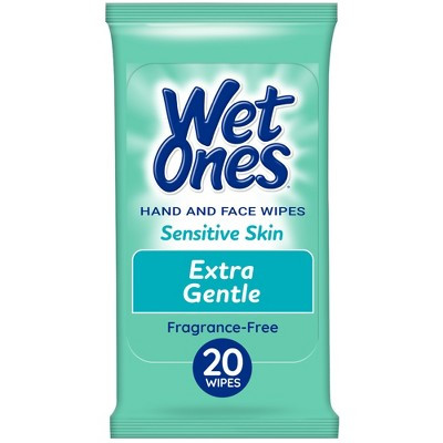 Wet Ones Sensitive Skin Hand and Face Wipes Travel Pack - Unscented - 20ct | Target