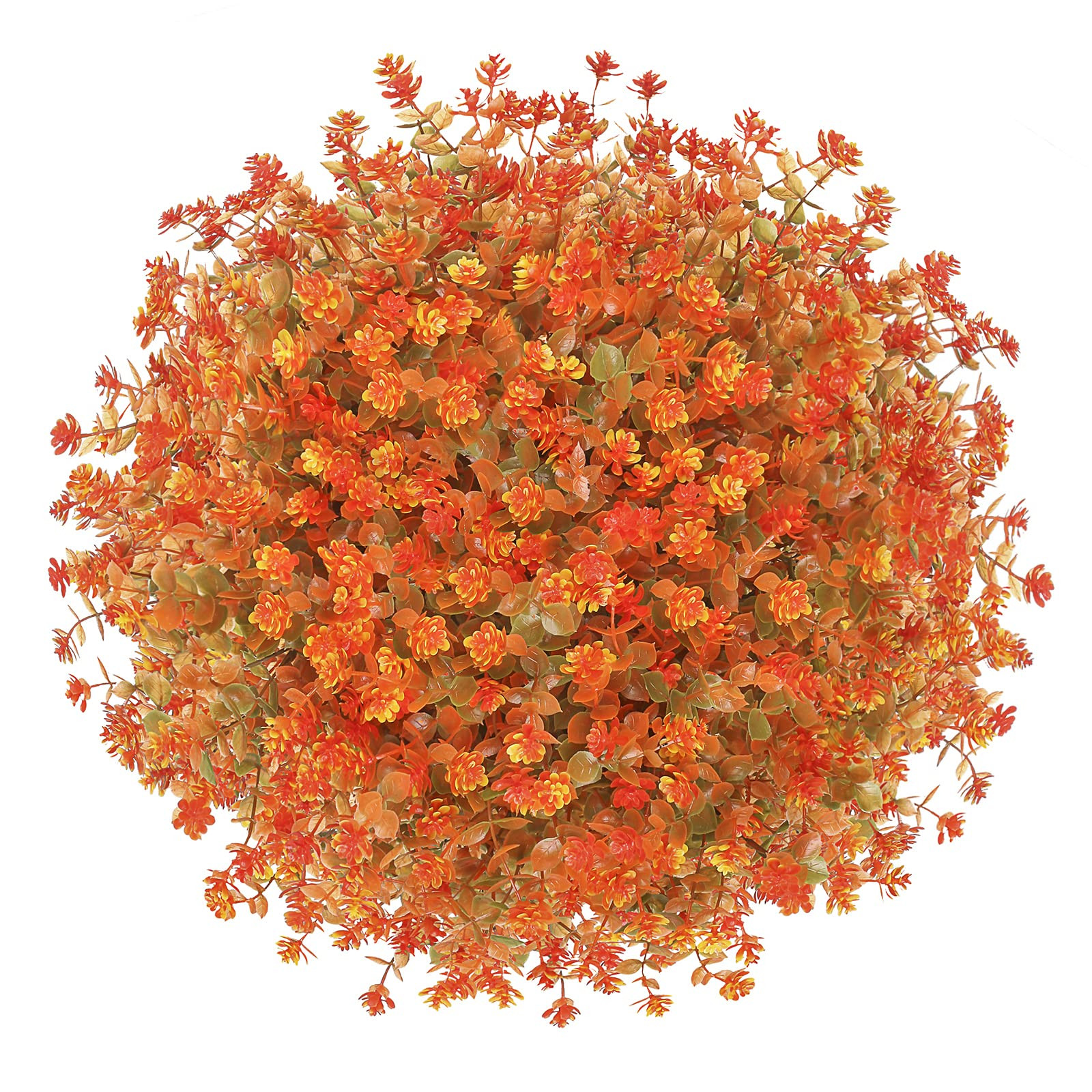 Momkids 10 Pcs Outdoor Artifical Flower Uv Resistant Fake Plants Faux Plastic Floral Orange Shrubs H | Amazon (US)