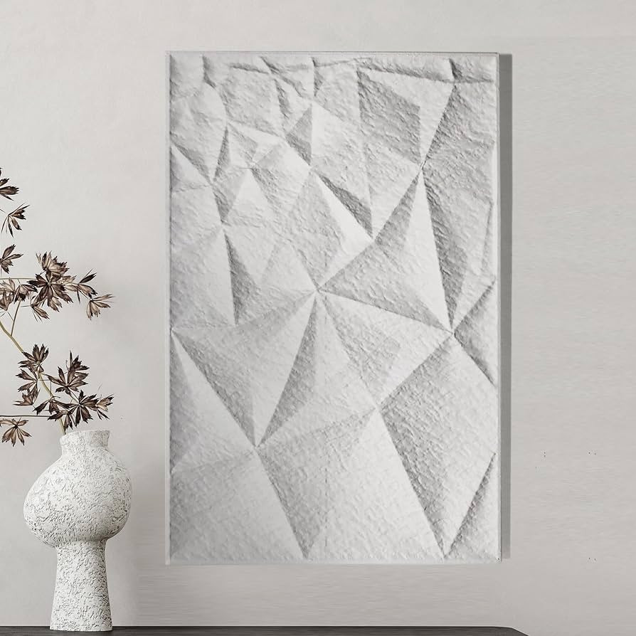 Oakrain Metal Geometry Relief Wall Decor with Matte Textured Metal Art Wall Decor, 36.5" x 23" x ... | Amazon (US)