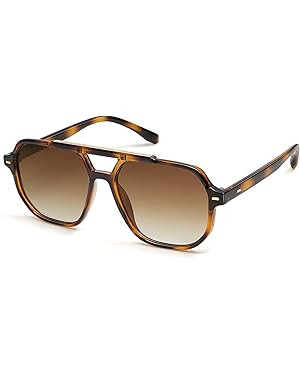 SOJOS Retro Trendy Aviator Polarized Sunglasses Men Women Vintage 70s Square Stylish Frame Sun Gl... | Amazon (US)