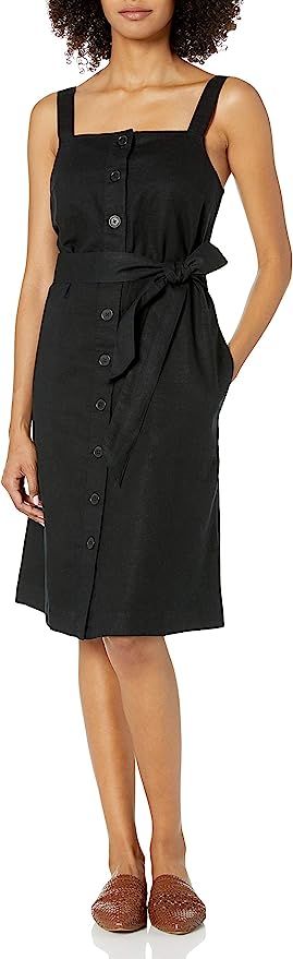 Amazon Brand - Goodthreads Women's Washed Linen Blend Apron Dress with Pockets | Amazon (US)