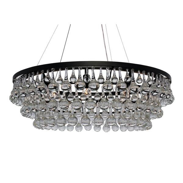 Celeste 10 Light Chandelier, Black Finish, with Wires - 32 x 10 inch | Bed Bath & Beyond
