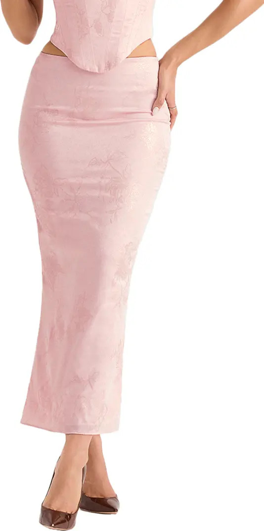 Luisette Floral Satin Midi Skirt | Nordstrom