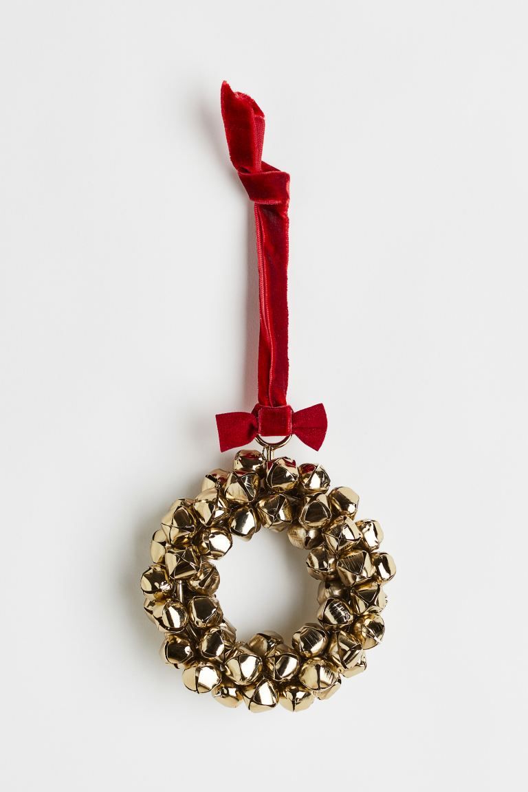 Small Wreath with Bells - Gold-colored - Home All | H&M US | H&M (US + CA)