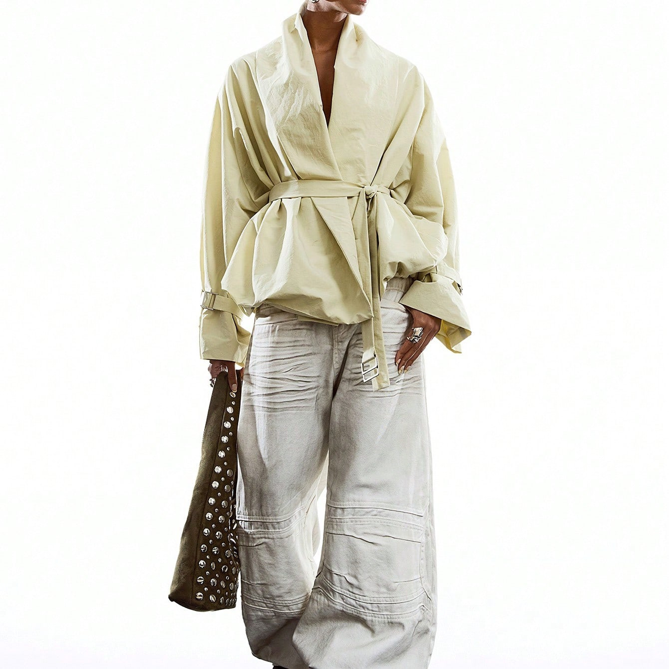 LYSMO 2026 New Arrive Minimalism Spring/Summer Women's Solid Color Minimalist Long Sleeve Trench Coat, Everyday Wear | SHEIN