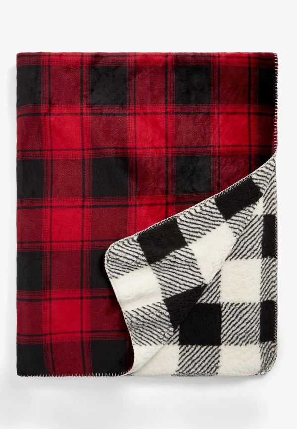 Fireside Buffalo Plaid Reversible Throw Blanket | Maurices