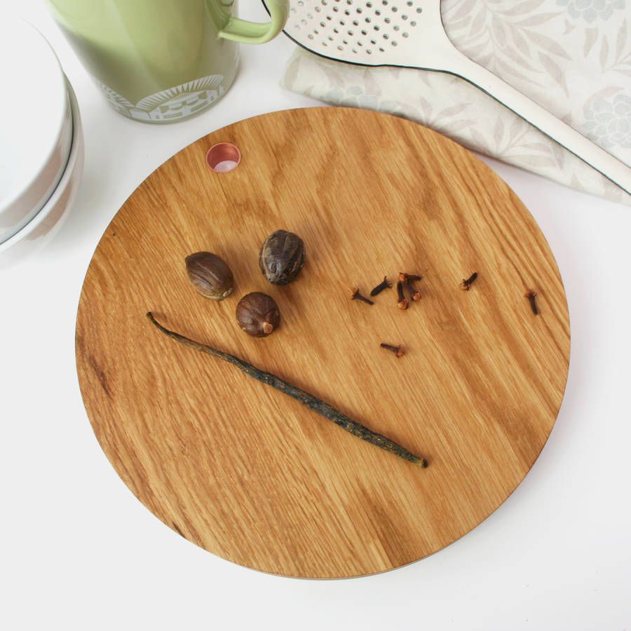 Round Oak And Copper Chopping Board | Notonthehighstreet.com UK