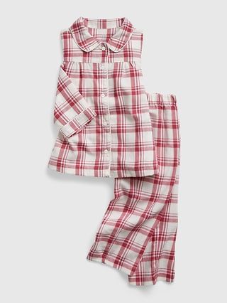 babyGap 100% Recycled Plaid PJ Set | Gap (US)